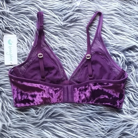 🔥FINAL PRICE🔥NWT PLUM VELVET & LACE BRA - Picture 5 of 6